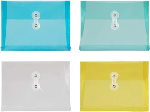 Miniatura 68 de Fundas de plástico con cierre de botón y cordel para guardar documentos (12 fundas de tamaño carta), de JAM Paper, Amarillo