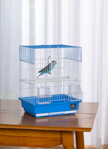 Miniatura 2 de Prevue Pet Products - Jaula cuadrada para pájaros con asa para periquitos - Transportador para el hogar o viajes, accesorios para pájaros pequeños