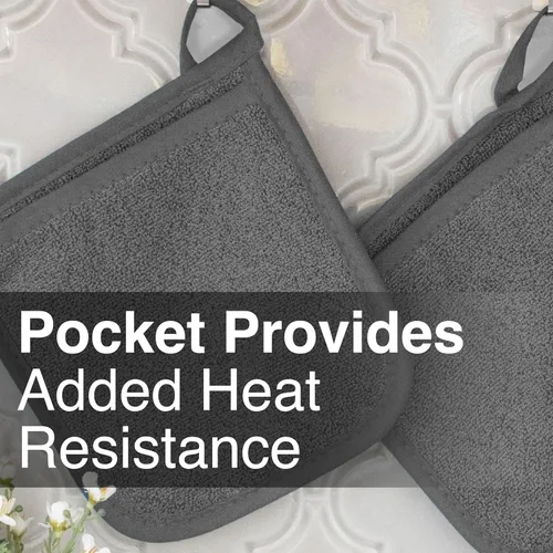 Miniatura 6 de Ritz - Guante de bolsillo de rizo y almohadilla resistente al calor, duradero, 100% algodón, diseño ergonómico para un agarre óptimo, fácil cuidado