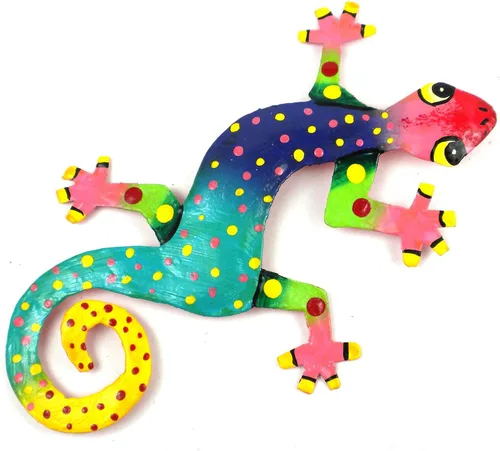 Miniatura 7 de Placa, modelo Gecko, de metal reciclado para la pared, Metal, 8 pulgadas Florida