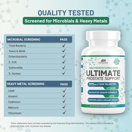 Miniatura 6 de Suplemento para próstata, con cápsulas Saw Palmetto y Pyguem, de hierbas anturales y vitaminas, mejora las infecciones del tracto urinario.