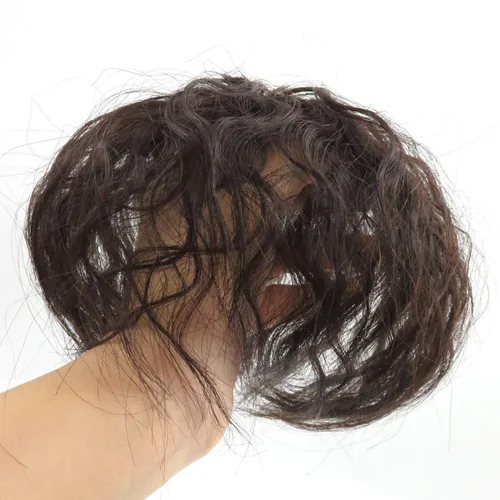 Miniatura 2 de RemeeHi Peluca de cabello humano rizado natural de repuesto esponjoso sin costuras con clip en la parte superior para mujer, cabello fino