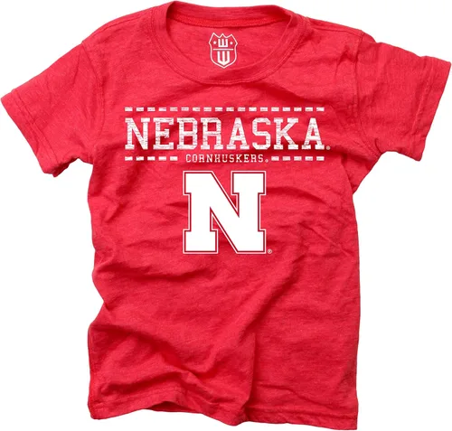 Wes and Willy NCAA - Camiseta mezclada S/S para niñas Nebraska Cornhuskers Rojo