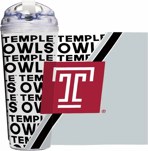 Miniatura 9 de Rico Industries Taza acrílica NCAA estándar de 24 onzas con tapa con bisagra, taza de doble pared oficialmente licenciada con pajita