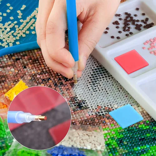 Miniatura 3 de 80 piezas de arcilla de pegamento de pintura de diamante, cera de arcilla colorida para bordar, juego de pintura de punto de cruz, herramienta