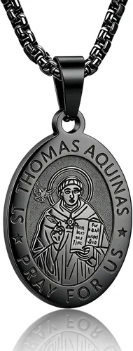 Miniatura 17 de Collar de patrón de santo, San Miguel/Virgen María/Rafael/Judá/Cristóbal/Benedicto/José/Patricio/Francisco/Florián/Tomás/Antonio, acero inoxidable