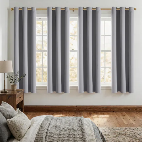 Miniatura 157 de ChrisDowa - Cortinas de cenefa pequeñas para cocina, cortinas cortas con ojales y aislamiento térmico para oscurecer la sala y habitación