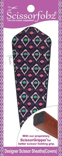 Miniatura 11 de Fundas protectoras para tijeras de diseñador, 4 unidades, tamaño surtido, diseño floral victoriano azul #4-304 Jardín floral victoriano azul