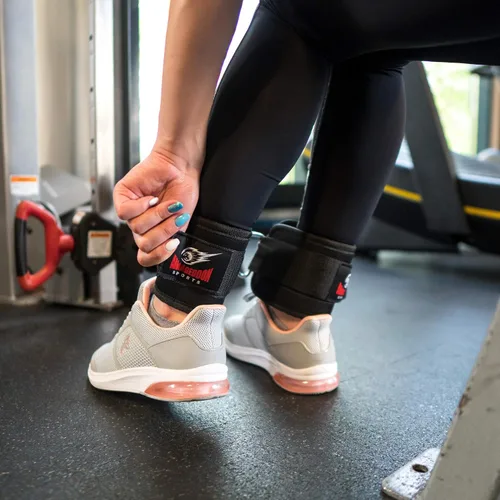 Miniatura 5 de ARMAGEDDON SPORTS Par de correas de tobillo de calidad dobles en D para fijación de máquinas de cable, tobilleras para equipo de entrenamiento