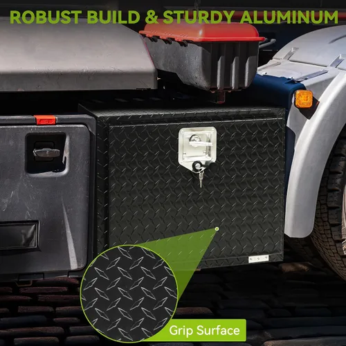 Miniatura 5 de AUTOSAVER88 Cajas de herramientas de 24 pulgadas, organizador de aluminio resistente con placa de diamante, caja de almacenamiento impermeable