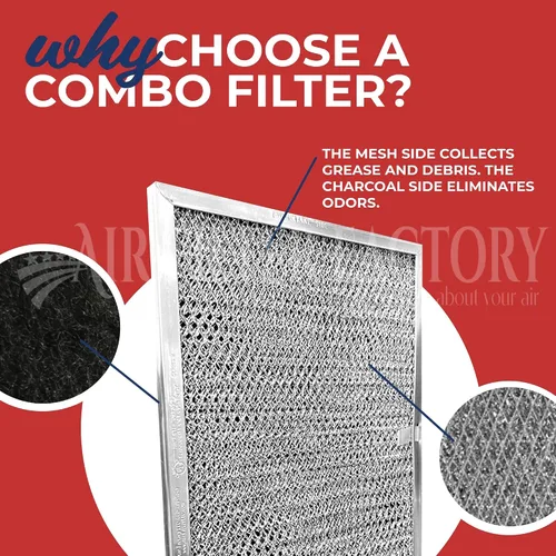 Miniatura 4 de Air Filter Factory 10 filtros de lente combo de carbón de aluminio para campana extractora de 11-7/8 x 3/32 pulgadas, paquete de 2