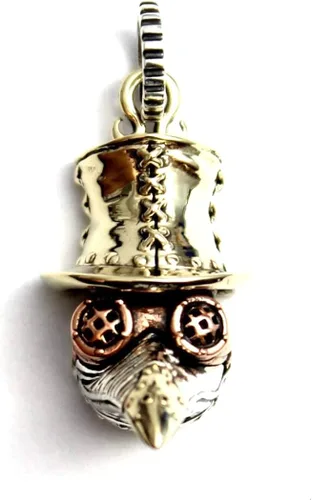 Miniatura 2 de Colgante de plata de ley 925 de COSUMOSU Steampunk Plague Doctor Bird Beak Mask