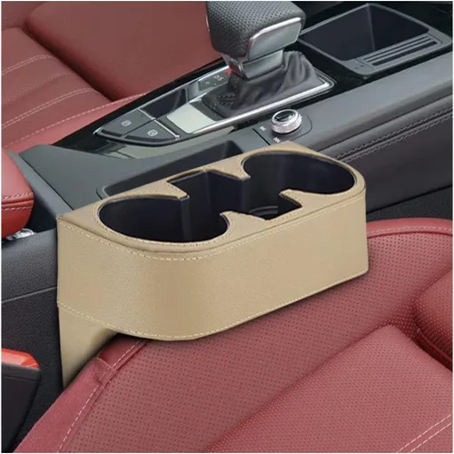 ZIMISI Organizador de Espacio para Copas de Coche, Organizador de Consola Frontal de Cuero PU para Auto, Organizador Multifuncional para Copas y