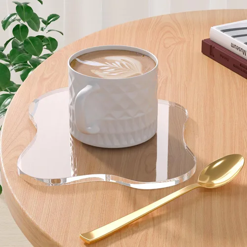 Posavasos Decorativos de Acrílico, Posavasos Irregulares para Bar y Bebidas, Posavasos para Taza de Café con Forma de Nube Transparente, Perfecto