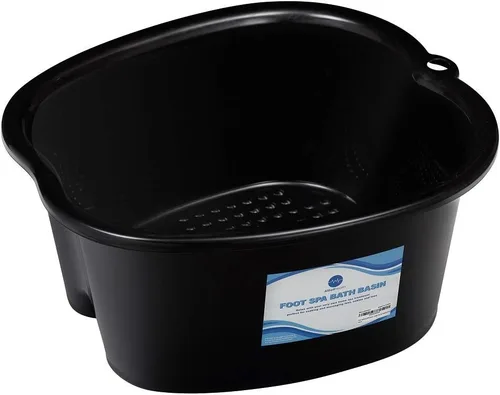 Cuenca de baño para remojar pies – Tamaño grande para remojar pies | Pedicura y masajeador bañera para tratamiento de spa en el hogar | Callo, Negro