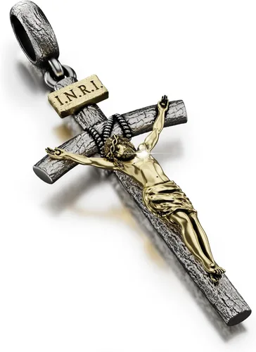 Miniatura 7 de Collar de crucifijo católico para hombres y mujeres, collar de cruz de plata antigua/oro/plata con exquisito colgante de Jesús, cadena de acero