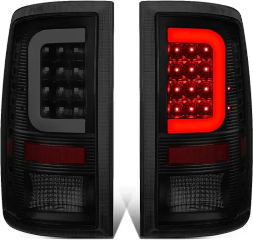 DNA MOTORING TL-DRAM09-LED-3D-BK-SM-G2 Conjunto de luces traseras LED 3D lado del conductor y pasajero [Compatible con 09-17 Dodge Ram 1500 2500