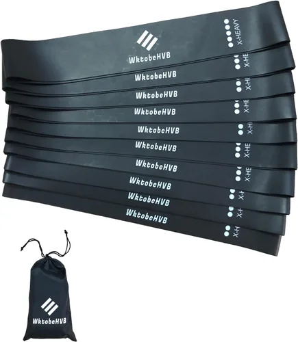 Bandas elásticas de resistencia para ejercicio, paquete de 5/10, bandas elásticas de 10/12 pulgadas para entrenar con bolsa de transporte, bandas