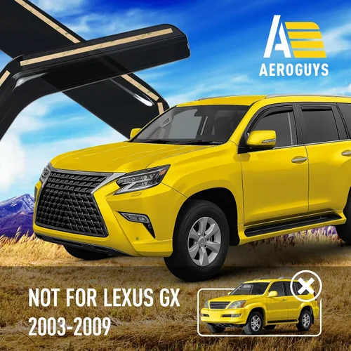 Miniatura 3 de Deflectores de ventana extra duraderos en el canal, protectores de lluvia aptos para Lexus GX 2010-2023, viseras solares, ventilación de viento