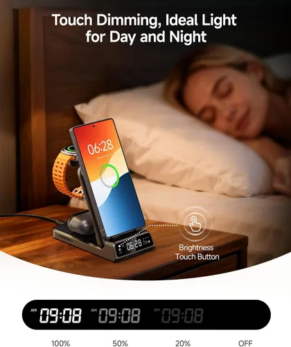 Miniatura 2 de Estación de carga para Samsung, SwanScout 703S, cargador inalámbrico para Galaxy S25 Ultra/S25+/S25/S25 Edge/S24 Ultra/S24+/S24/S23, Galaxy Watch