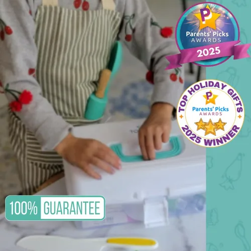 Miniatura 5 de Juego de regalos definitivo para cocinar y hornear Tovla JR para niños Cuchillos seguros para niños Montessori, delantal, libro de cocina visual