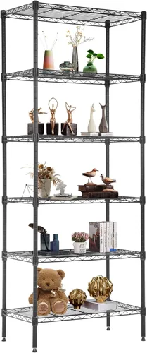 Miniatura 32 de FDW - Estantería metálica : 6 estantes de alambre de acero resistente ajustables, con ruedas, 48 pulgadas (L) x 18 pulgadas (An) x 76 pulgadas (A)