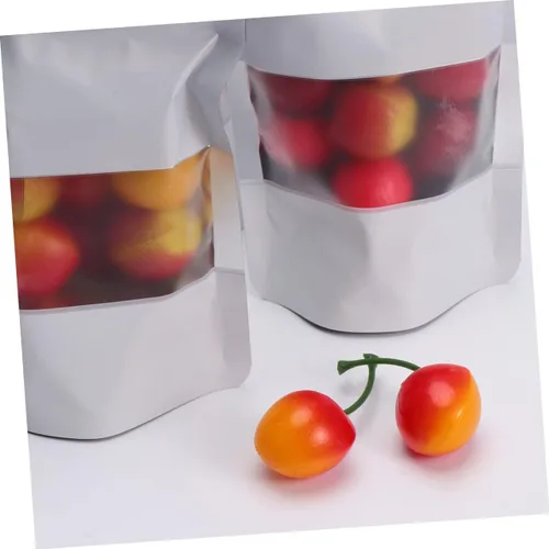 Miniatura 5 de 100 bolsas con cierre de cremallera aluminizadas con ventana transparente, bolsas de almacenamiento de alimentos para aperitivos y té, embalaje a