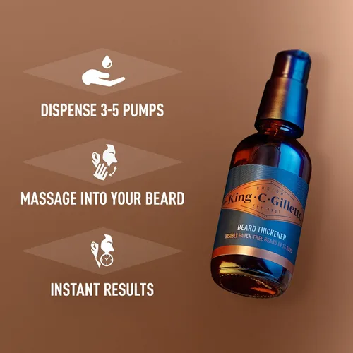 Miniatura 4 de King C. Gillette Espesante de barba formulado con complejo de vitamina B y cafeína, 1.7 onzas
