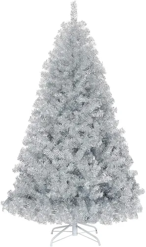 Miniatura 34 de Goplus Árbol de Navidad negro sin luz de 7.5 pies, árbol de Halloween artificial con 1258 puntas de rama, soporte de metal, árbol completo
