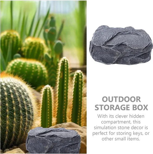 Miniatura 8 de NUOBESTY Ocultador de llave de roca falsa, tamaño grande, piedra falsa oculta, oculta una llave afuera, aspecto piedra para jardín o patio al aire