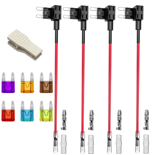 Miniatura 7 de Gebildet 2 piezas Grifo de Fusible de Doble Puerto Pequeño de 12V 24V para Añadir Circuito, Portafusibles de Cuchilla Piggyback Pequeño ATM