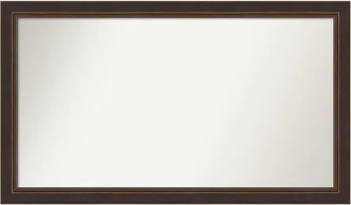 Miniatura 245 de Amanti Art Espejo de baño de bronce para sobre el fregadero, 24 x 24 pulgadas, espejo cuadrado de bronce Lara para tocador, marco de madera