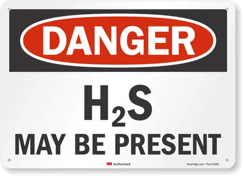 Miniatura 7 de SmartSign Letrero con texto en inglés "Danger - H2S May Be Present", aluminio reflectante 3M de 7 x 10 pulgadas