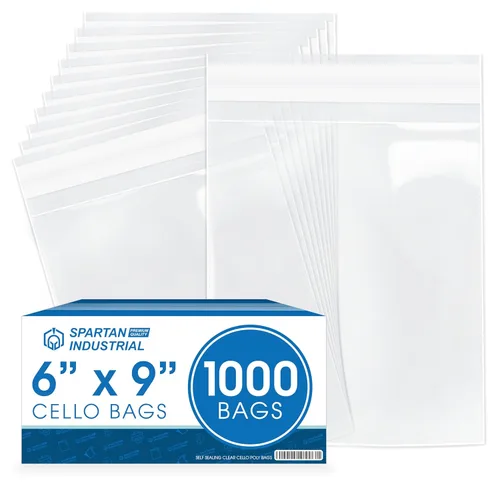 Miniatura 9 de Spartan Industrial - 6" X 10" (1000 unidades) Bolsas de polietileno resellables adhesivas transparentes de celofán para embalaje, almacenamiento