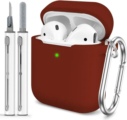 Miniatura 21 de Funda Protectora para AirPods 1/2, viene con kit de limpieza, funda protectora de silicona suave con hebilla, compatible con estuche de carga