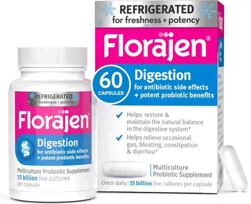 Miniatura 9 de Florajen Probióticos para la digestión, suplemento de salud intestinal con alivio del estreñimiento y la hinchazón para adultos, 30