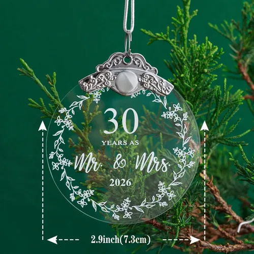 Miniatura 4 de Regalo de 30 aniversario de boda, adorno de Navidad para parejas, padres, marido, esposa, él, ella