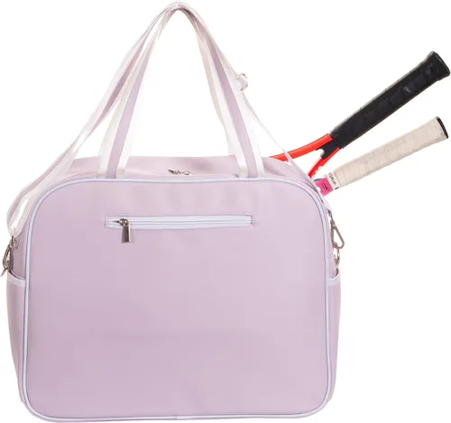 Miniatura 5 de Remobia Hicol Bolso deportivo grande de piel sintética púrpura para mujer, bolsa de hombro para raqueta de tenis, bolsa de mano de tenis para 2