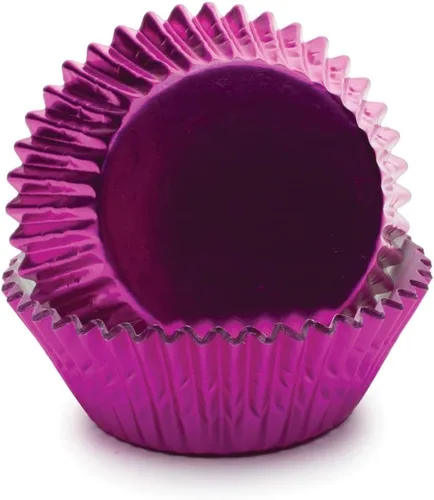 Miniatura 6 de Fox Run Juego de 32 envoltorios de papel de aluminio para magdalenas y magdalenas, color rosa intenso