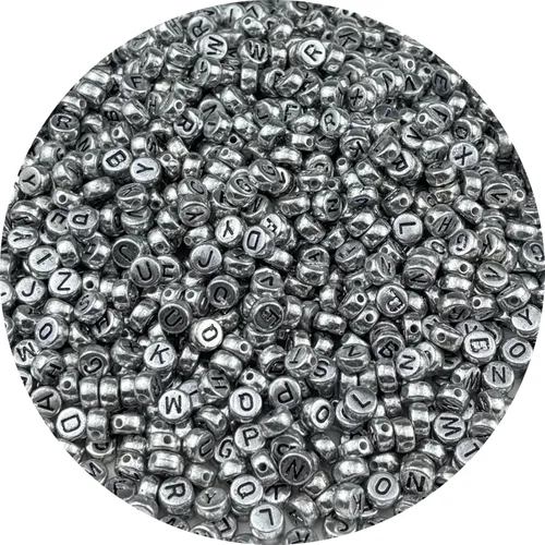 Miniatura 21 de 1000 cuentas redondas de acrílico del alfabeto para la fabricación de joyas y manualidades (cuentas blancas de letras coloridas)