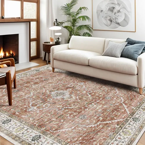 Miniatura 36 de Alfombras de área de 5 x 8 pies para dormitorio, alfombra lavable de 5 x 8, alfombra vintage grande, antideslizante, alfombra bohemia para sala
