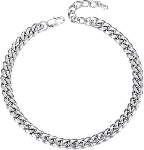 PROSTEEL Trendy Cuban Links Necklace for Men Women, Black18K Gold Plated 316L Stainless Steel, W 4.8mm-14mm, L 14inch-30inch, Come Gift Box
