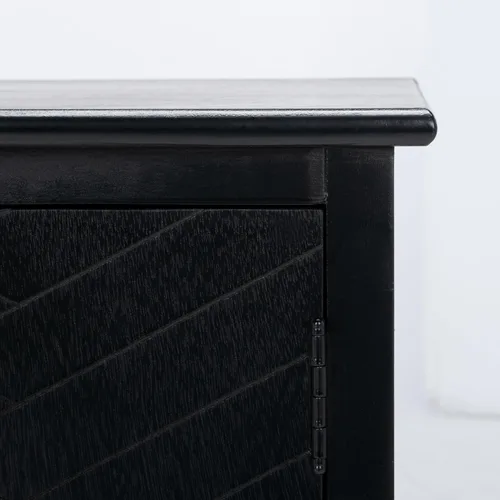 Miniatura 4 de SAFAVIEH Home Collection Magnolia - Soporte para TV con 2 puertas, 2 estantes, color negro, para sala de estar, dormitorio, sala de juegos, TV