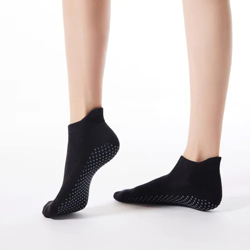 Miniatura 20 de Calcetines de yoga con dedos de pilates con empuñaduras para mujer, antideslizantes, acolchados, florales, calcetines tobilleros para baile de ballet