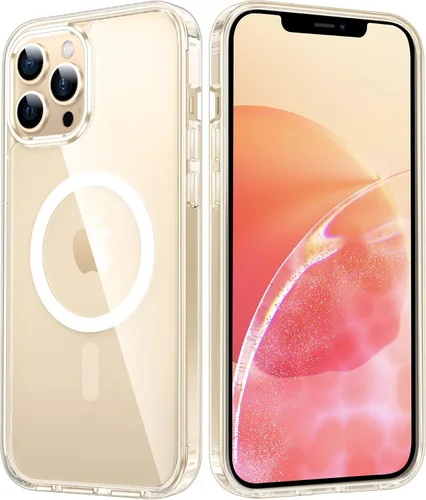 Miniatura 868 de FNTCASE Funda para iPhone 13 Pro-Max: Fundas magnéticas transparentes compatibles con Magsafe Slim anti amarillamiento protección contra caídas