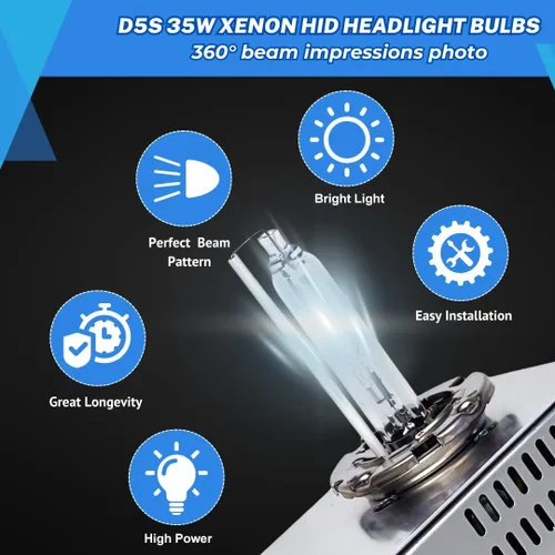 Miniatura 3 de SOCAL-LED LIGHTING D5S 35W Bombillas HID de Xenón para Faros - 10000K Azul Profundo - 66540 12410 9285410171 Reemplazo Directo de Luz Alta y Baja