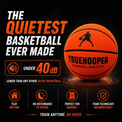 Miniatura 4 de TRUEHOOPER Silent Basketball – Size 7 Indoor Basketball (PRO Version) - Grooved Foam Basketball for Quit Dribbling and Indoor Training – Higher