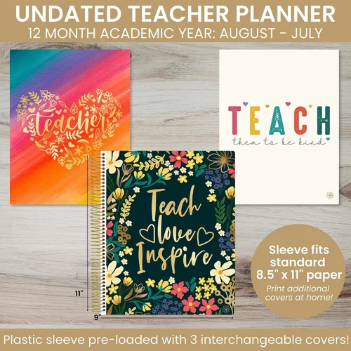 Miniatura 2 de bloom daily planners - Agenda y calendario de año académico sin fechas para maestros, organizador plan de clases 7 periodos, cubierta esmerilada