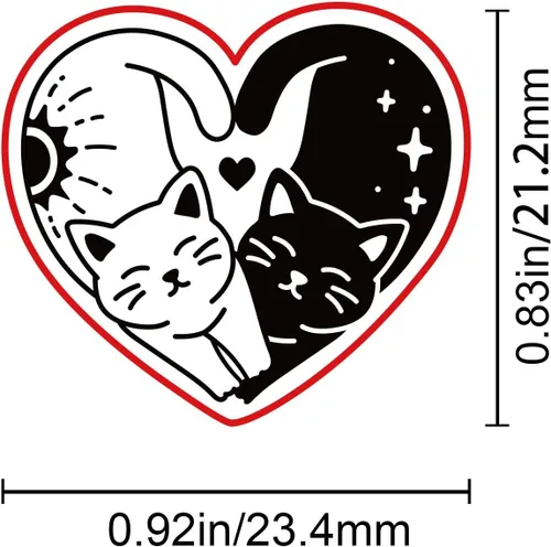 Miniatura 2 de CRASPIRE Sello de cera de corazón Love Yin Yang - Sellos de cobre con mango de madera para sobres, letras de boda, invitaciones de boda, tarjetas