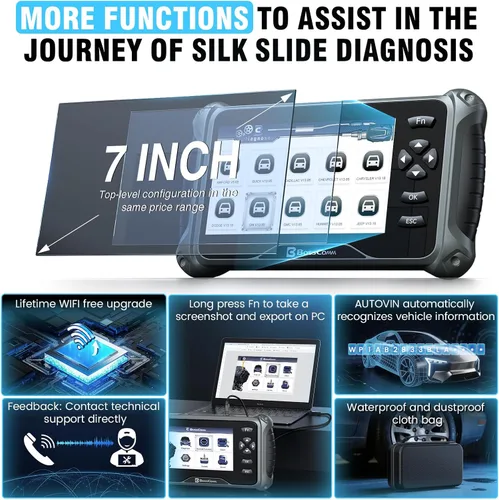 Miniatura 7 de Escáner BOSSCOMM IF745 OBD2 2026, herramienta de escaneo de lector de códigos de automóvil de todos los sistemas con 6 reinicios, sangrado